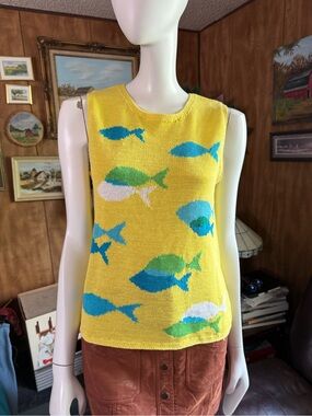 Northern Isles Knit Cotton Blend Sleeveless Sweater